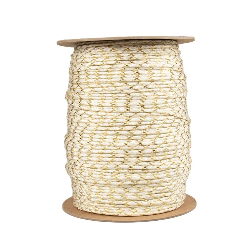 White With Gold Metallic X 550 Paracord (7-Strand) - Spools 3 White With Gold Metallic X 550 Paracord (7-Strand) - Spools