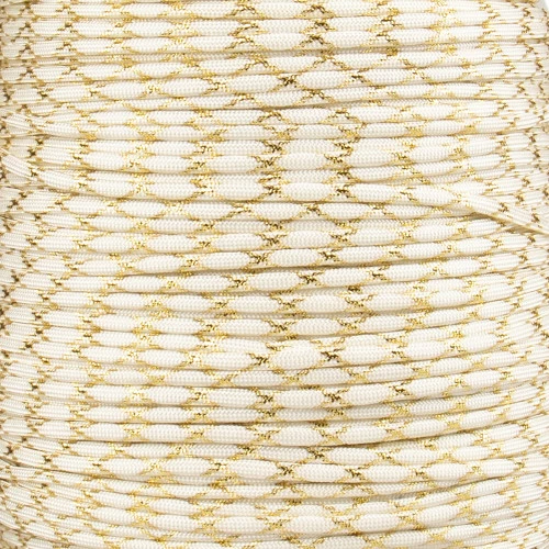 White With Gold Metallic X 550 Paracord (7-Strand) - Spools 4 White With Gold Metallic X 550 Paracord (7-Strand) - Spools - Image 2