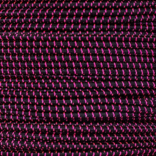 Black With Neon Pink X - 1/8 Inch Shock Cord 3 Black With Neon Pink X - 1/8 Inch Shock Cord