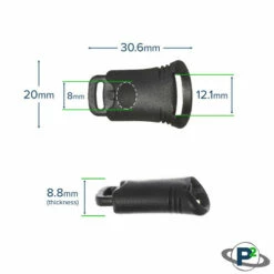 Single Hole Cyberian Cord Lock - Black -Home-Tools Sale 1CL CYBERIAN BLK P2 DIMENSIONS 002 44505.1585764584