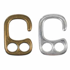 2 Hole Bracelet Hook Clasp - Bronze And Silver