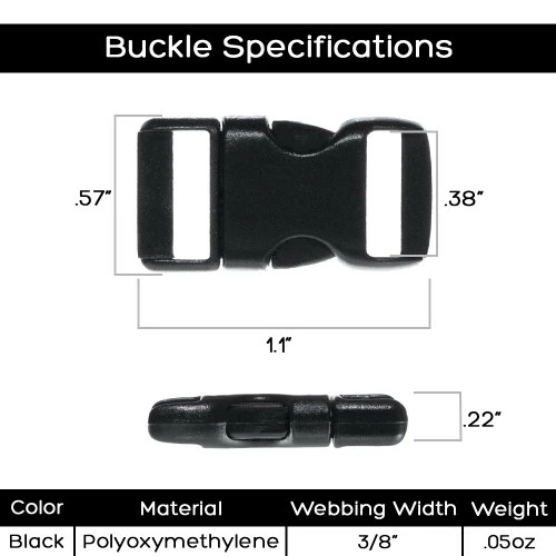 3/8 Inch Flat Buckle - Black 4 3/8 Inch Flat Buckle - Black - Image 2