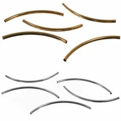 Curved Round Tube Spacer Bead - 50 X 3mm