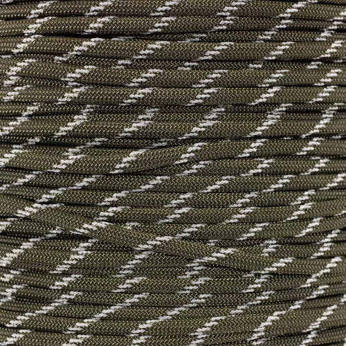 Olive Drab - 550 Paracord With Glow In The Dark Tracers 3 Olive Drab - 550 Paracord With Glow In The Dark Tracers