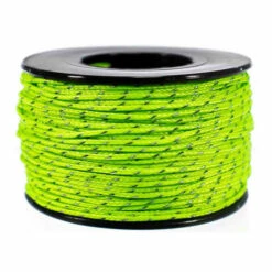 Neon Green Micro Cord With Reflective Tracers - 125 Feet