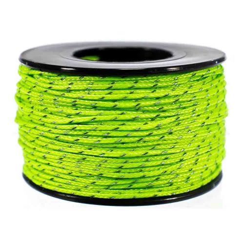 Neon Green Micro Cord With Reflective Tracers - 125 Feet 3 Neon Green Micro Cord With Reflective Tracers - 125 Feet