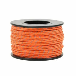 Neon Orange Micro Cord With Reflective Tracers - 125 Feet