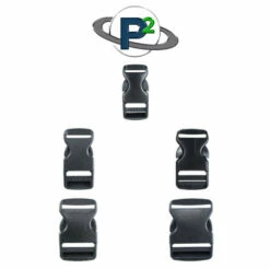 Flat Black Plastic Side Release Buckles - Multiple Sizes