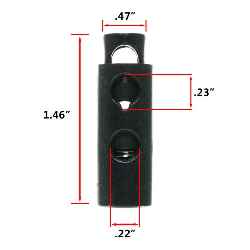 Double Hole Barrel Style Cord Lock 4 Double Hole Barrel Style Cord Lock - Image 2
