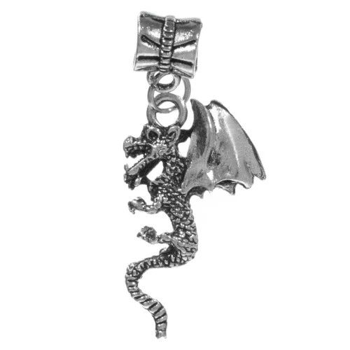 Silver Dragon Dangle Charm 3 Silver Dragon Dangle Charm