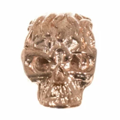 Flaming Skull Bead - Copper