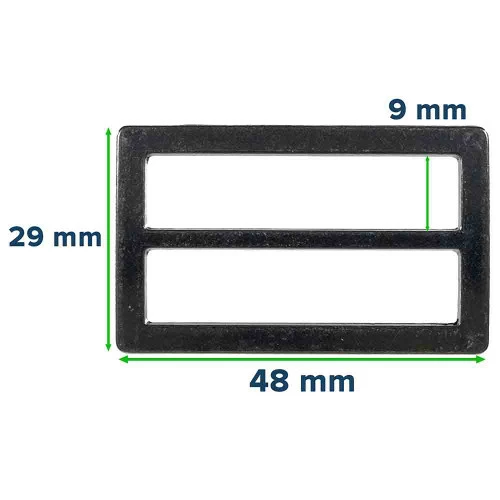 Black Flat Metal Triglide - 1 1/2 Inch 4 Black Flat Metal Triglide - 1 1/2 Inch - Image 2