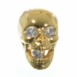 Jaw Dropper Skull With Rhinestones - Gold