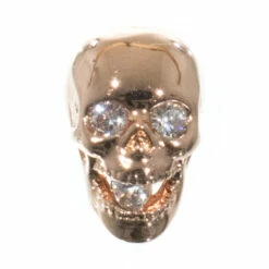 Jaw Dropper Skull With Rhinestones - Rose Gold