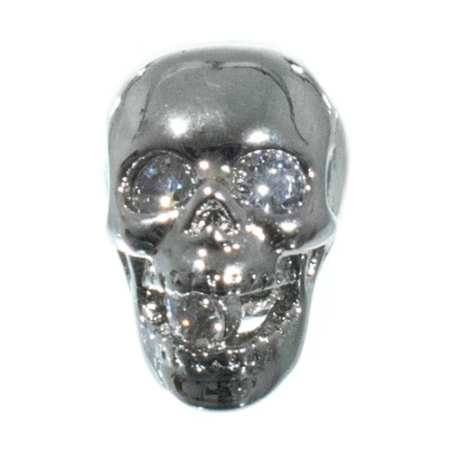 Jaw Dropper Skull With Rhinestones - Silver 3 Jaw Dropper Skull With Rhinestones - Silver