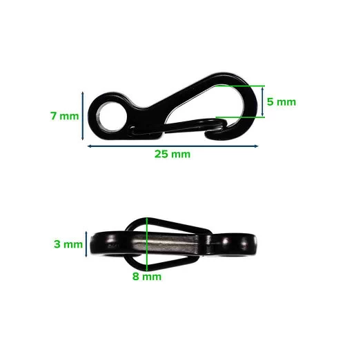 Black Mini Backpack Clasps - 25mm 4 Black Mini Backpack Clasps - 25mm - Image 2