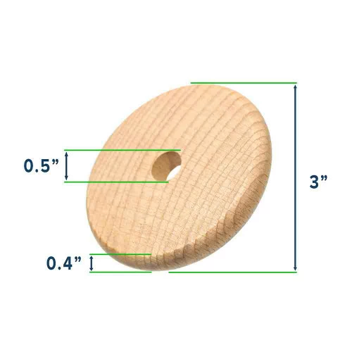 Wood Bead Disc - 3 Inch 4 Wood Bead Disc - 3 Inch - Image 2