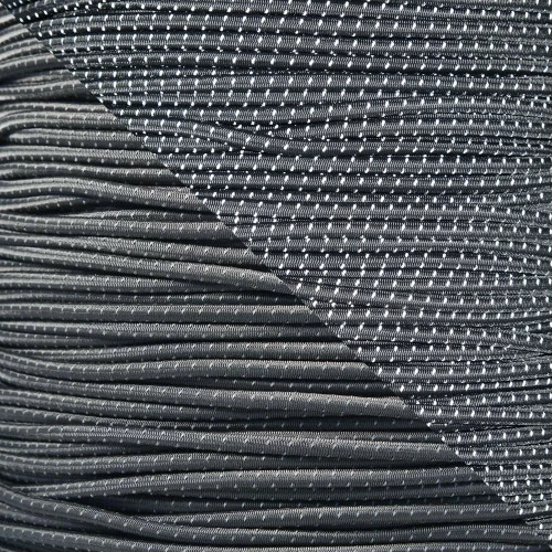 Charcoal Gray - 1/8 Inch Shock Cord With Reflective Tracers 3 Charcoal Gray - 1/8 Inch Shock Cord With Reflective Tracers