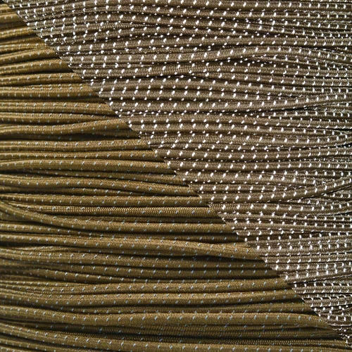 Reflective Coyote Brown 1/8 Inch Shock Cord - Spools 3 Reflective Coyote Brown 1/8 Inch Shock Cord - Spools