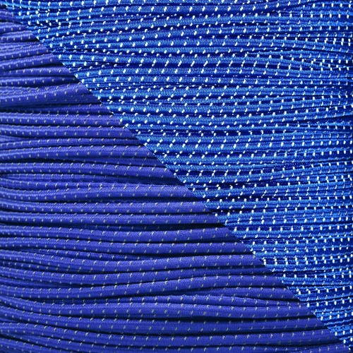 Electric Blue - 1/8 Inch Shock Cord With Reflective Tracers 3 Electric Blue - 1/8 Inch Shock Cord With Reflective Tracers