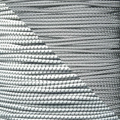 Reflective White 1/8 Inch Shock Cord - Spools 3 Reflective White 1/8 Inch Shock Cord - Spools