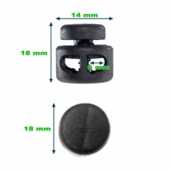 Two-Hole Cord Locks - Multiple Colors 7 Two-Hole Cord Locks - Multiple Colors -Home-Tools Sale PAR 2CL BLK P2 DIMENSION 0011 96416.1602771666