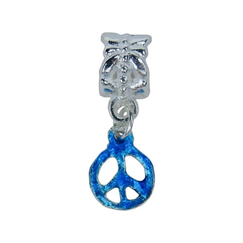 Dangle Peace Charm - Blue 3 Dangle Peace Charm - Blue