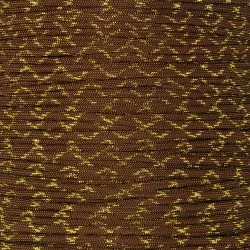 Chocolate Brown With Gold Metallic X 550 Paracord (7-Strand) - Spools 4 Chocolate Brown With Gold Metallic X 550 Paracord (7-Strand) - Spools - Image 2