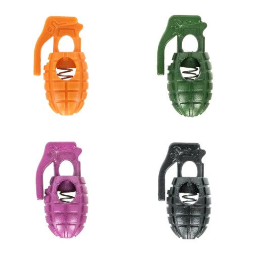 Single Barrel Grenade Cord Locks - Multiple Colors 3 Single Barrel Grenade Cord Locks - Multiple Colors