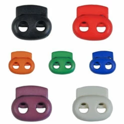 2-Hole Bean Cord Locks - Multiple Colors