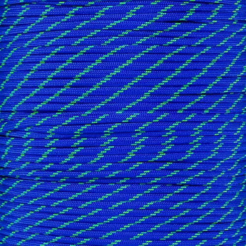 Electric Blue W/ Neon Green Tracers 550 (7-Strand) - Spools 3 Electric Blue W/ Neon Green Tracers 550 (7-Strand) - Spools