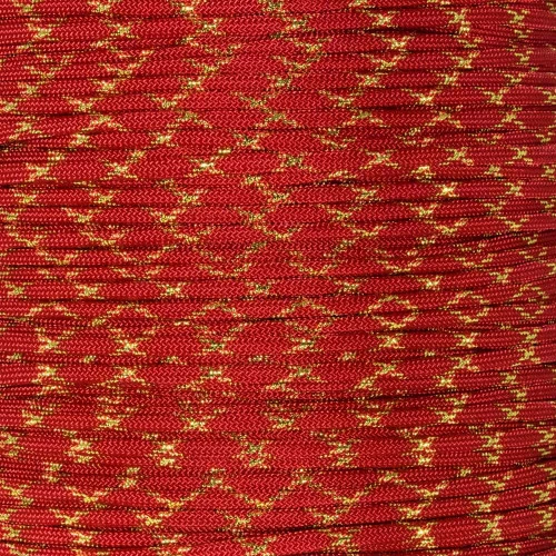 Imperial Red With Gold Metallic X 550 Paracord (7-Strand) - Spools 3 Imperial Red With Gold Metallic X 550 Paracord (7-Strand) - Spools