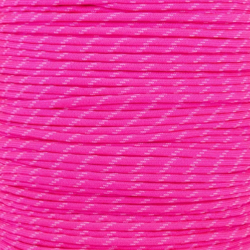 Neon Pink With Glow Tracers 550 Paracord (7-Strand) - Spools 3 Neon Pink With Glow Tracers 550 Paracord (7-Strand) - Spools