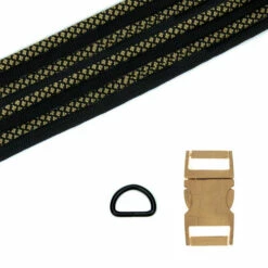 Paracord Dog Collar Kit - Gold Diamond / Black