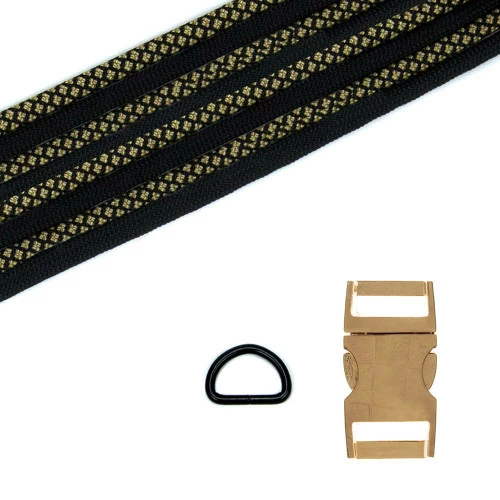 Paracord Dog Collar Kit - Gold Diamond / Black 3 Paracord Dog Collar Kit - Gold Diamond / Black
