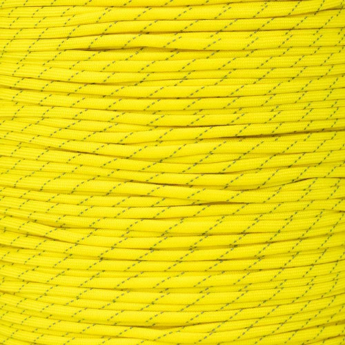 Neon Yellow - 550 Paracord With Reflective Tracers 3 Neon Yellow - 550 Paracord With Reflective Tracers