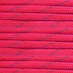 Neon Pink W/ Reflective Tracers 550 Paracord (7-Strand) - Spools