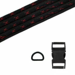 Paracord Dog Collar Kit - Black W/Imperial Red X/Imperial Red