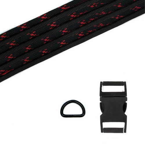 Paracord Dog Collar Kit - Black W/Imperial Red X/Imperial Red 3 Paracord Dog Collar Kit - Black W/Imperial Red X/Imperial Red
