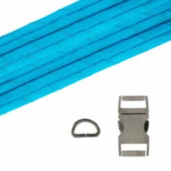 Paracord Dog Collar Kit - Reflective Neon Turquoise