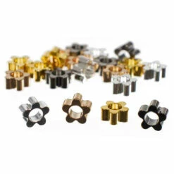 Plum Flower Spacer Beads - Silver Plated