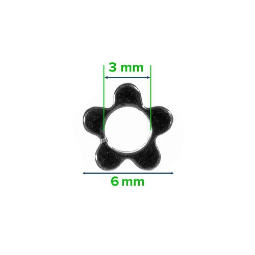 Plum Flower Spacer Beads - Silver Plated 4 Plum Flower Spacer Beads - Silver Plated - Image 2