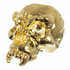 Gold Fang Skull Bead
