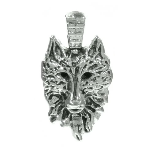 Silver Wolf Face Pendant 3 Silver Wolf Face Pendant