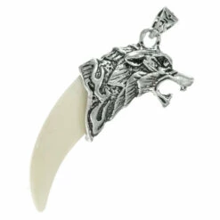 Smooth Silver Wolf Tooth Pendant