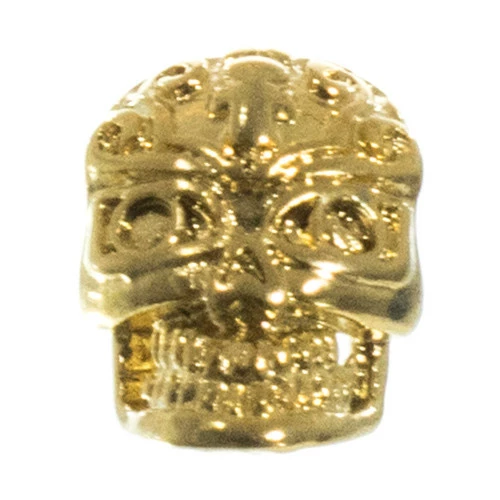 Swirl Skull Bead - Gold 3 Swirl Skull Bead - Gold