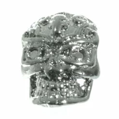Swirl Skull Bead - Silver