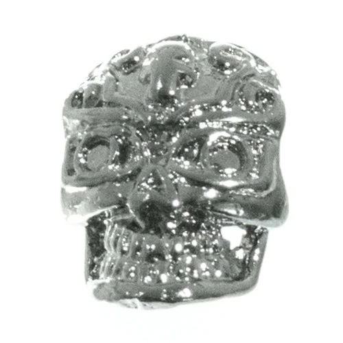 Swirl Skull Bead - Silver 3 Swirl Skull Bead - Silver