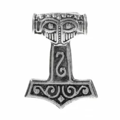 Double Sided Thor Hammer Pendant - Silver