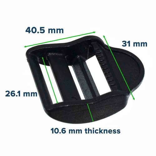 Black Plastic Ladder Sliding Buckle - 1 Inch 4 Black Plastic Ladder Sliding Buckle - 1 Inch - Image 2